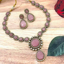 FS Collection Gold Plated Monalisa Necklace Set