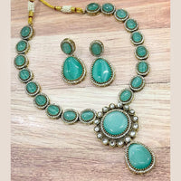 FS Collection Gold Plated Monalisa Necklace Set