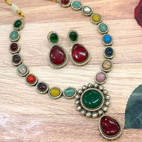 FS Collection Gold Plated Monalisa Necklace Set