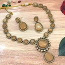 FS Collection Gold Plated Monalisa Necklace Set