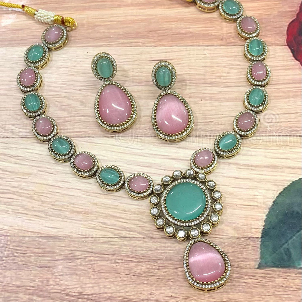 FS Collection Gold Plated Monalisa Necklace Set