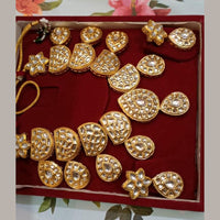 FS Collection Gold Plated Kundan Necklace Set
