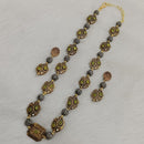 FS Collection 2 Tone Plated Pota Stone Long Necklace Set