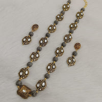 FS Collection 2 Tone Plated Pota Stone Long Necklace Set