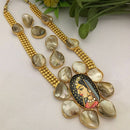 FS Collection Gold Plated Beads Long Necklace Set