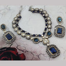 FS Collection 2 Tone Kundan Stone Necklace Set