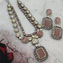 FS Collection 2 Tone Kundan Stone Necklace Set