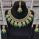 FS Collection Gold Plated Kundan Stone Necklace Set