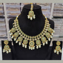 FS Collection Gold Plated Kundan Stone Necklace Set