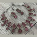 FS Collection Silver Plated AD Necklace Set