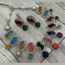 FS Collection Silver Plated AD Necklace Set