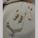 FS Collection Gold Plated Austrian Stone Chain Pendent Set