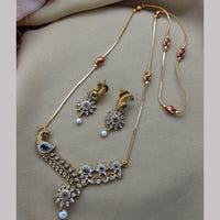 FS Collection Gold Plated Austrian Stone Chain Pendent Set