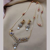 FS Collection Gold Plated Austrian Stone Chain Pendent Set