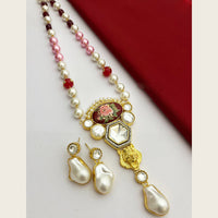 FS Collection Gold Plated Pearl And Real Baroque  Long Necklace Set