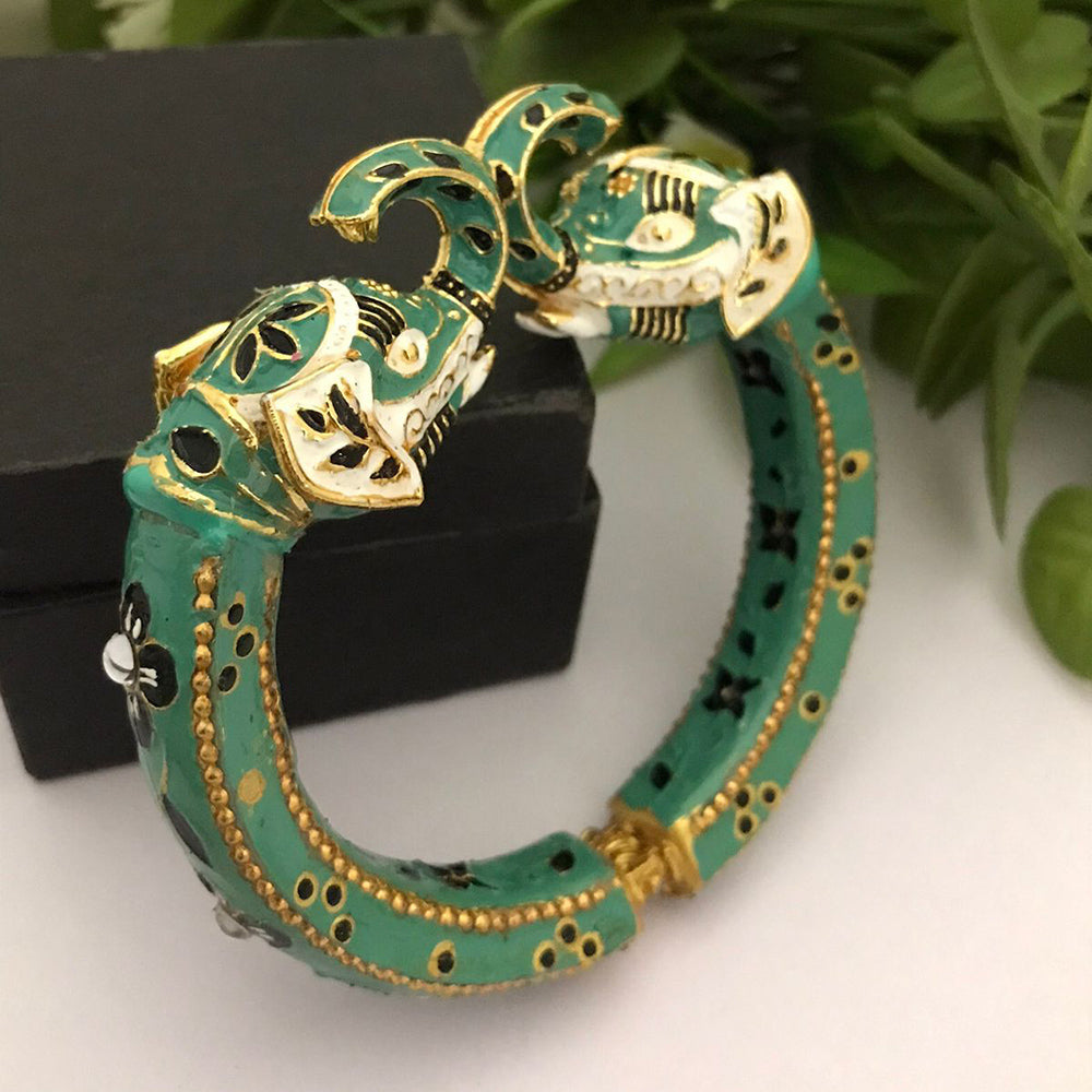 FS Collection Gold Plated Meenakari Adjustable Bangles