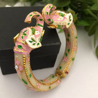 FS Collection Gold Plated Meenakari Adjustable Bangles