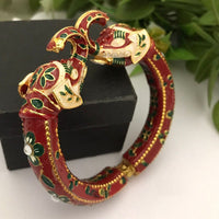 FS Collection Gold Plated Meenakari Adjustable Bangles
