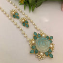 FS Collection Gold Plated Pearl Long Necklace Set