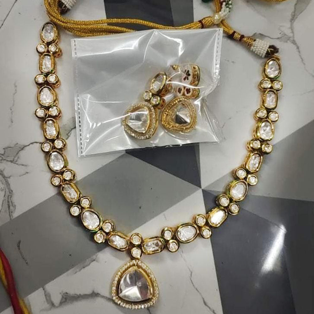 FS Collection Gold Plated Crystal Stone Necklace Set