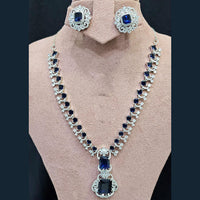 FS Collection Silver Plated AD Necklace Set
