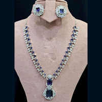 FS Collection Silver Plated AD Necklace Set