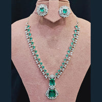 FS Collection Silver Plated AD Necklace Set