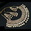 FS Collection Gold Plated Kundan And Beads Necklace Set