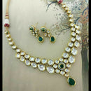 FS Collection Gold Plated Kundan Stone Necklace Set