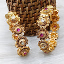 FS Collection Gold Plated Pota Stone Openable Bangle Set