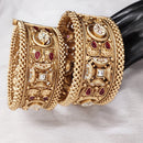 FS Collection Gold Plated Pota Stone Openable Bangle Set