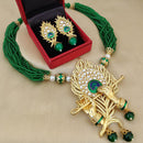 FS Collection Gold Plated Kundan And Pearl Necklace Set