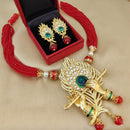 FS Collection Gold Plated Kundan And Pearl Necklace Set