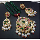 FS Collection Gold Plated Austrian And Pearl Long Necklace Set