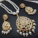 FS Collection Gold Plated Austrian And Pearl Long Necklace Set