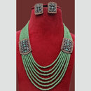 FS Collection 2 Tone Plated AD Multi Layer Long Necklace Set