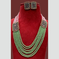 FS Collection 2 Tone Plated AD Multi Layer Long Necklace Set