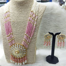 FS Collection Gold Plated Beads And Meenakari Long Necklace Set