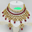 FS Collection Gold Plated Kundan Stone Choker Necklace Set