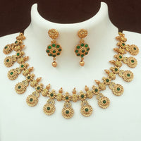 FS Collection Gold Plated Pota Stone Necklace Set