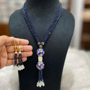 FS Collection Gold Plated Pearl Long Necklace Set