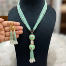 FS Collection Gold Plated Pearl Long Necklace Set
