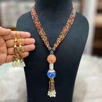FS Collection Gold Plated Pearl Long Necklace Set