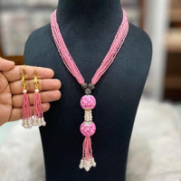 FS Collection Gold Plated Pearl Long Necklace Set