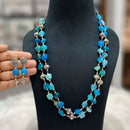 FS Collection Oxidised Plated Beads Long Necklace Set