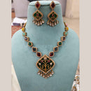 FS Collection Gold Plated Kundan Stone Necklace Set