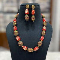 FS Collection Gold Plated Beads Necklace Set