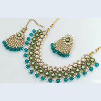 FS Collection Gold Plated Kundan Stone Necklace Set