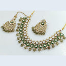 FS Collection Gold Plated Kundan Stone Necklace Set