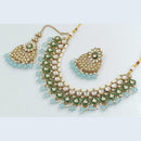 FS Collection Gold Plated Kundan Stone Necklace Set